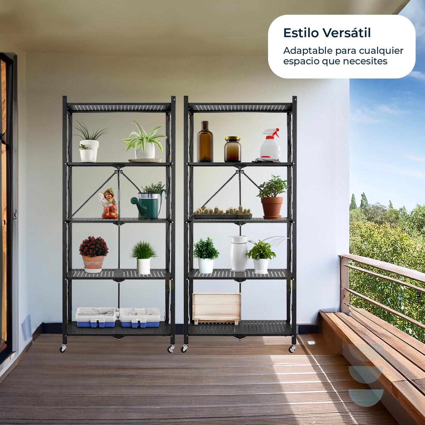 Estantería metálica plegable 5 niveles