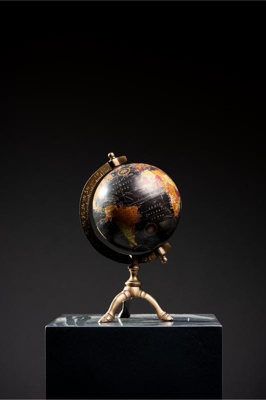 Globo Terráqueo base dorada