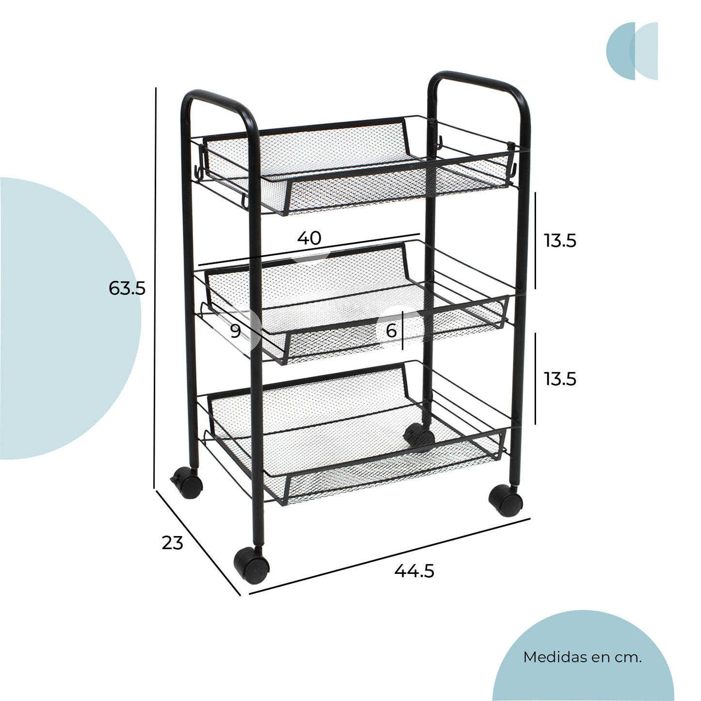 Carrito de servicio 3 niveles